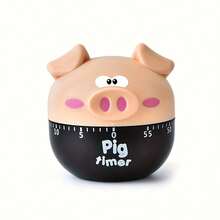 1pc Cartoon Pig Kitchen Timer, Cute Mechanical Cooking Countdown Timer, Battery-Free, Manual Egg Timer, Suitable For Baking, Cooking, Meal Prep And Learning, Portable Kitchen Gadget, Kitchen Countertop, Desk Decoration, Housewarming Gift - Multicolor - View 11