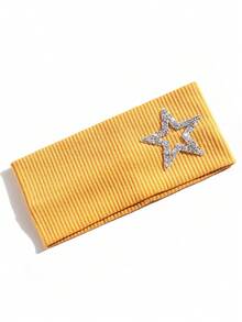 1pc Women's Rhinestone Pentagram Ribbed Solid Color Casual Outdoor Headband, Fashionable Versatile Daily Street Hair Accessory - Multicolor - View 29
