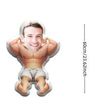 Customizable1piece Of Muscle Men's Plush Pillow With Personal Facial Pattern Double-Sided Printing Design, Perfect Gift For Valentine's Day, Easter, Father's Day, Thanksgiving, And Birthdays - A Fun And Unique Decorative Pillow For Friends And Family - Multicolor - View 19
