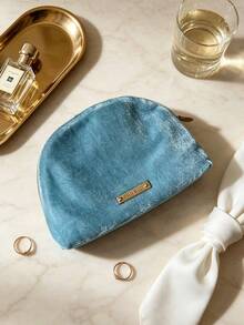 Miu Miu Fresh Mist Blue Velvet Mini Makeup Organizer Bag, Suitable For Lipstick, Earrings, Makeup Brushes Classification, Wedding Guest Surprise Gift MIUMIU-GIFT-24 - Baby Blue - View 4