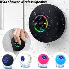 Bluetooth Shower Speaker, Portable Bluetooth Speaker, 360° High-Definition Surround Sound, Waterproof Wireless Speaker With Suction Cup, Colorful LED Lights, Built-In Microphone, Shower Radio, Suitable For Parties, Travel, Beach - View 2