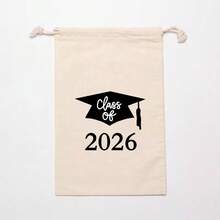 1/5入「2026 Class」抽繩禮物袋，適合畢業派對裝飾、2026畢業季裝飾禮物袋，抽繩袋，適用於派對、畢業慶祝與感謝禮物，畢業紀念禮物袋 - A - 查看 11