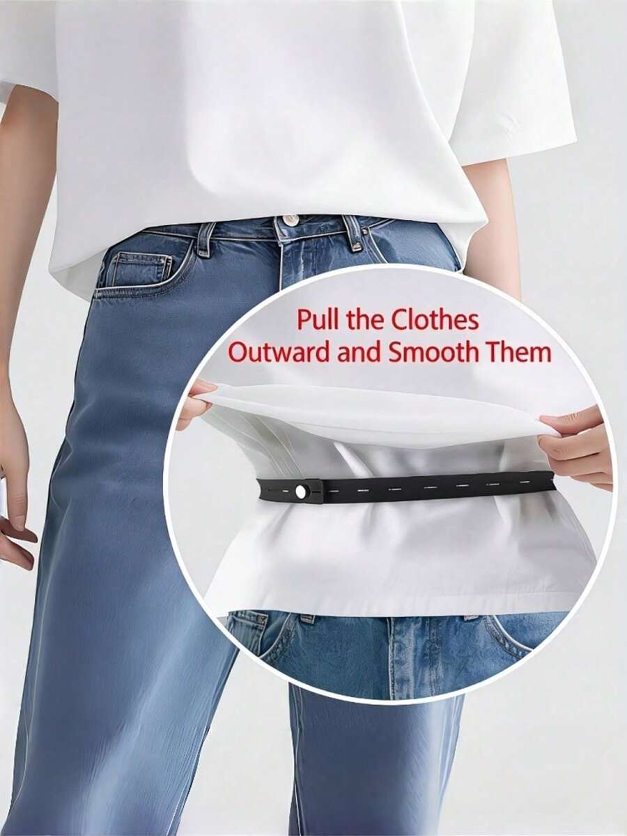 4pcs Set (1 Strap + 3 Buttons) Adjustable Hem And Waist Tool Kit, Suitable For T-Shirts, Shirts, No-Sew Hem Shortener, Invisible Waist Tightener - Multicolor - View 1