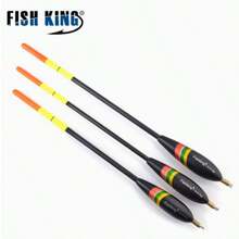FTK 3pcs Fish King Fishing Floats, 9.06 Inches/0.21 Oz, Balsa Wood Vertical Fishing Floats - Multicolor - View 2