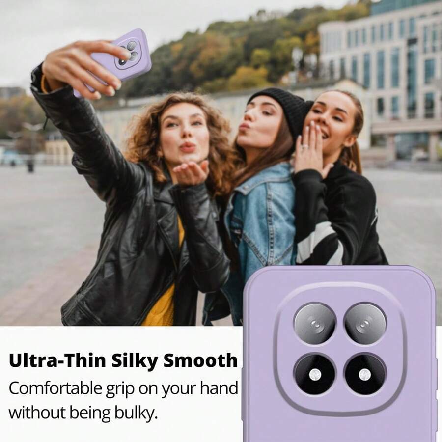 Compatible With Redmi Note 15 Pro Plus Case Silicone Liquid , Soft Smooth Touch For Xiaomi Note 14 Pro 5G Note 13 Series Note 12 Series Note 11 Series Phone Case Silicone Shockproof Thin Cover - Light Purple - View 1