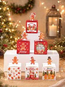 24 Christmas Gift Boxes, Gingerbread Man Christmas Tree Design Mini Christmas Candy Boxes, Christmas Holiday Party Gift Boxes, Merry Christmas Gifts, Christmas Gift Packaging Boxes, Gift Packaging Bags, Christmas Decorations, Christmas Atmosphere, Home Decor, Table Decor, Christmas Ornaments, Christmas Party Supplies, Christmas Eve Holiday Party Supplies, Christmas Decor - Multicolor - View 11