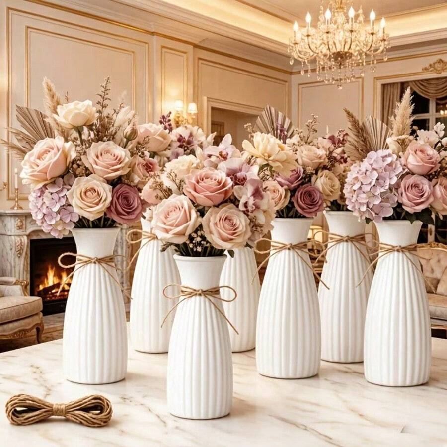 5/10pcs High Transparency Plastic Vase Set, Shatter-Resistant Durable ...