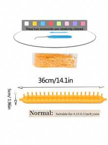 1 Set Handmade Knitting Tool Kit, Includes Knitting Frame, DIY Knitting Tools, Crochet Hooks And Random Color Accessories, Suitable For Making Blankets, Scarves, Hats, Shawls And Knitted Sewing Works. - Multicolor - View 14