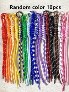 10/20Pcs Random-Colorful Nylon Rope DIY Handmade Weaving Set,Material For Woven Keychains And Backpack Ornaments,Great Choice For Valentine's Day Gift - Multicolor - View 9