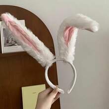 New Rabbit Ear Headband Plush Hair Accessory Cute Costume Performance Hair Clip Headpiece Rabbit Ear Headband For Women, Halloween Costume Prop, Holiday Gift - Multicolor - View 3