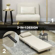 Massage Chair - Beige + Velvet + 1 Seat - View 8