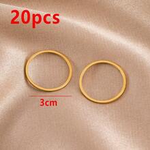20pcs Multi-Size Minimalist Fashion Seamless Stainless Steel Round Earring Pendants For DIY Necklace, Bracelet, Earring And Handmade Jewelry Accessories - Stainless Steel Ring - View 10