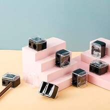 Dual-Ended Eyeliner & Lip Liner Pencil Sharpener, Compact Makeup Pencil Sharpener Tool, Black - Multicolor - View 6