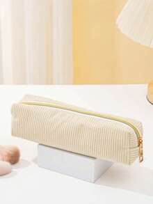 1pc Minimalist Solid Color Mesh Multi-Function Pencil Case, Diamond Large Capacity Pen Bag, Desktop Stationery Storage Box, Makeup Bag, Suitable For School, Classroom, Middle School And High School Students, Back To School Season, Graduation Season Gift, Christmas Party Gift - Multicolor - View 8