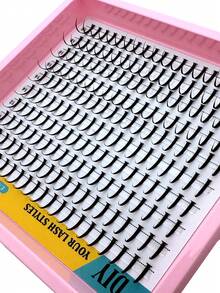 New 200pcs Pointed False Eyelashes, Cartoon Style Extended Eyelash Set 10-18mm, Anime Style Extended Eyelash Set, Individual Pointed Eyelash Set, D Curl Fairy Eyelash Set - D - View 7