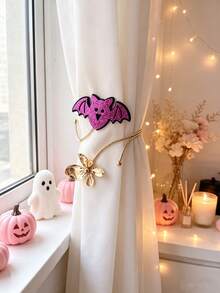 2Pcs Halloween Glitter Curtain Tiebacks, Bat Pumpkin Ghost Alloy Curtain Holdbacks For Holiday Bedroom Party Decor - Halloween Edition - View 6