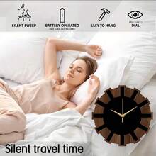 Horloge murale décorative artistique et créative, design 3D à deux couches, mouvement quartz ultra-silencieux, sans bruit de tic-tac, convient pour décorer le salon, la chambre, le bureau, la cuisine et le café, cadeau décoratif parfait pour les amis et la famille, peut être utilisé pour la décoration de la chambre, la décoration de la chambre à coucher, la décoration du dortoir, la décoration de la rentrée scolaire, la surprise scolaire, la saison de la rentrée scolaire, la décoration de mariage, le cadeau d'anniversaire d'un ami, la décoration de la maison et les fournitures scolaires. - Horloge murale artistique - Voir 8
