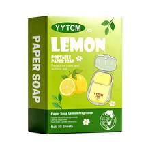 YYTCM Sabun Lembaran Lemon Segar Portabel 50 lembar dengan Kotak Penyimpanan Tutup Flip-Top, Kertas Sabun Tangan Sekali Pakai untuk Perjalanan Luar Ruangan, Pelajar, Berbusa Lembut dan Mudah Dibilas - Lemon - View 13