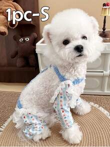 1pc Blue Plaid Dog Leg Sleeve, Protects Dog Legs From Mud And Dirt, Anti- And Anti-Tick, Strap Design Prevents Slipping, Suitable For Cats And Small Dogs, Fashionable And Exquisite, Applicable For Home, Travel, Walking And Pet Parties - Multicolor - View 11