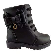 's Ankle Boots With Bow And Pendant Comfort And Style For All Occasions - Negro - Ver 8