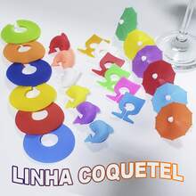 Kit com 48 Marcadores Identificador De Copos E Taças Marcador Coquetel - Visão 8