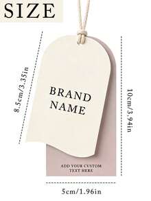 Customizable Double-Layer Curved Clothing Hang Tag With Rope, Minimalist Luxury Apparel Swing Tag, Blank Customizable Clothing Price Tag, Suitable For Boutique Clothing Brands - Multicolor - View 7