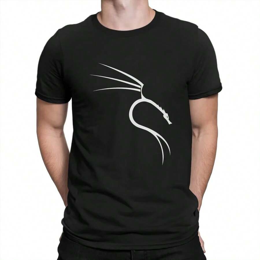 Great Offer, Kali Linux Root Programmer, Computer Code Programming, Kali Linux T-Shirt, Men's Retro Gothic T-Shirt, Fashionable Round-Neck T-Shirt. - Black - View 1