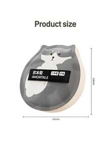 Amortals 1pc Grey & White Cat Dry Makeup Sponge, Medium Soft Thick High Density Rebound Sponge, Creates Even Flawless Base Makeup, Only Suitable For Powder And Cream Foundation, Cute Cartoon Makeup Sponge, Suitable For Daily Beginner Makeup - Grey - View 7