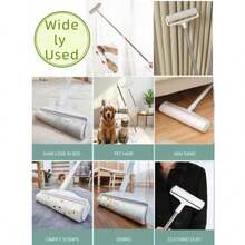 180-Sheet Lint Roller Set(Including Refills)-A Long-Handled Tool For Removing Pet Hair And Cleaning Carpets, Floors, Sofas, Bedding, And Clothing. - 60 Sheets/roll - View 8