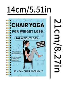 1pc 28-Day Weight Loss Chair Yoga Challenge Spiral Notebook Fitness Plan - Multicolor - View 7