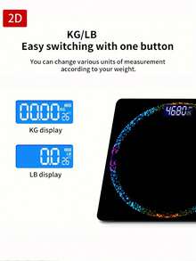 1pc Colorful Light-Sensing High-Quality Tempered Glass Bathroom Scale - A - View 6