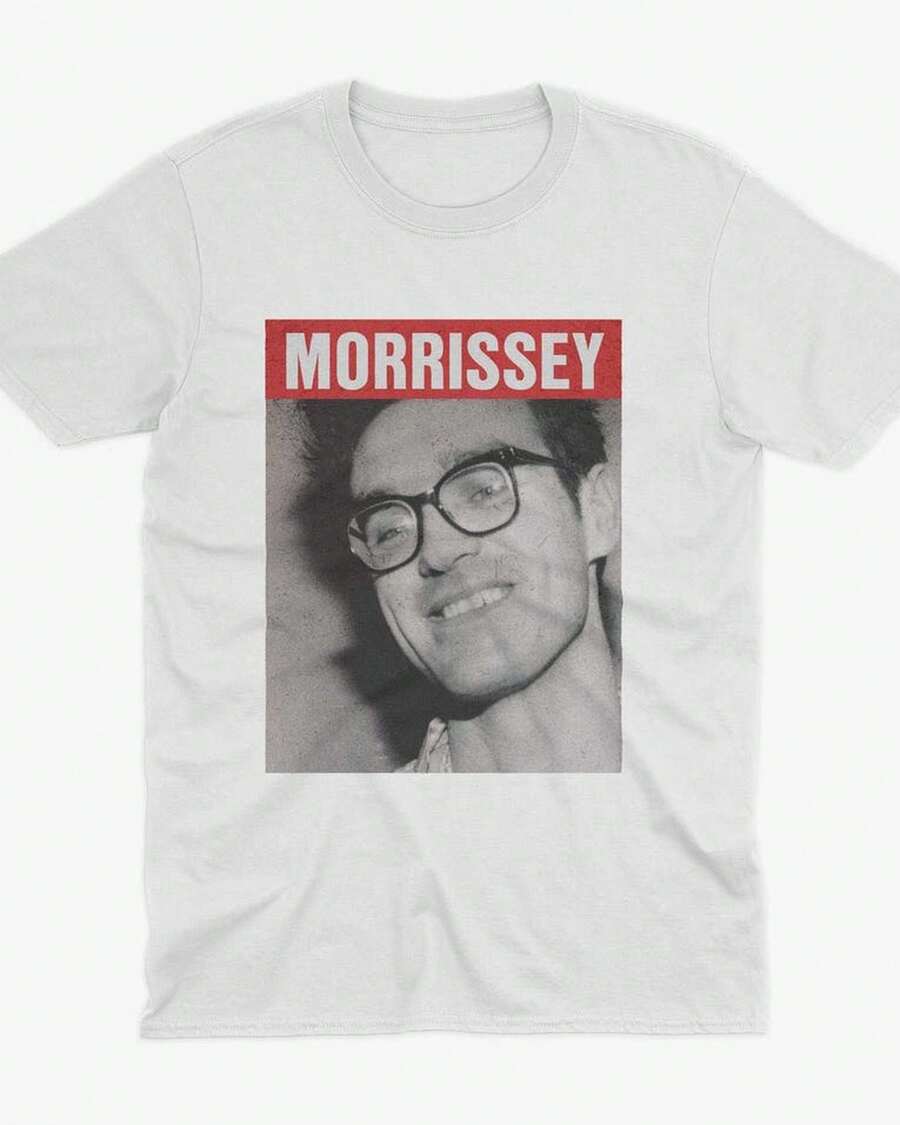 Morrissey Manchester 1982 Vintage Music Gift Tee Vestiti - 白色 - 查看 1