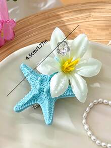 2/4/6pcs/Set Starfish Butterfly Flower Hair Clips Combination, Sweet Hair Accessories, Suitable For Girls And Women, Applicable For Daily, Vacation, Back To School Season - Multicolor - View 8
