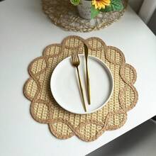 1/2/4/6 Pieces Of Retro Lace Edged Oval Paper Woven Placemats, Anti Slip Breathable Table Mats, Rural Style Home Dining Table Decoration Accessories, Suitable For Kitchen, Home And Party Decoration, With Multiple Colors To Choose From - Multicolor - View 20