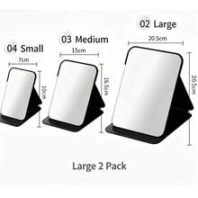 Foldable Makeup Mirror, Portable Standing Mirror For Female Students, Home Desktop Vanity Mirror, Classroom Dormitory Portable Mirror, High-Definition Imaging, Foldable Storage Space-Saving, Compact And Lightweight, Dorm Bedside Desk, Travel Portable, High-Definition Durable, Multi-Angle Adjustable, Simple And Practical, Gift For Best Friend And Classmate, Dormitory Essential, Home Essential - Black - View 13