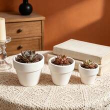 SILIKE LUFEI Large Diameter Minimalist Round Succulent Planter Silicone Mold, DIY Cement Concrete Plaster Resin Planter Mold, Candle Jar, Garden Decor Handmade Craft Tool - White Silicone Mold - View 5