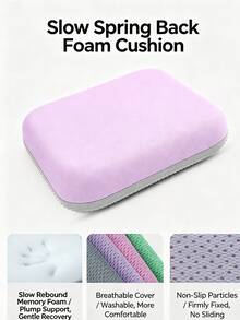 Non-Slip Truck Seat Cushion, 4cm Thick Memory Foam Pad, Suitable For Long-Distance Driving, Detachable And Breathable... Set, Relieves Hip Pressure And Provides Posture Support, Suitable For Cars, Offices And School Desks - Multicolor - View 8