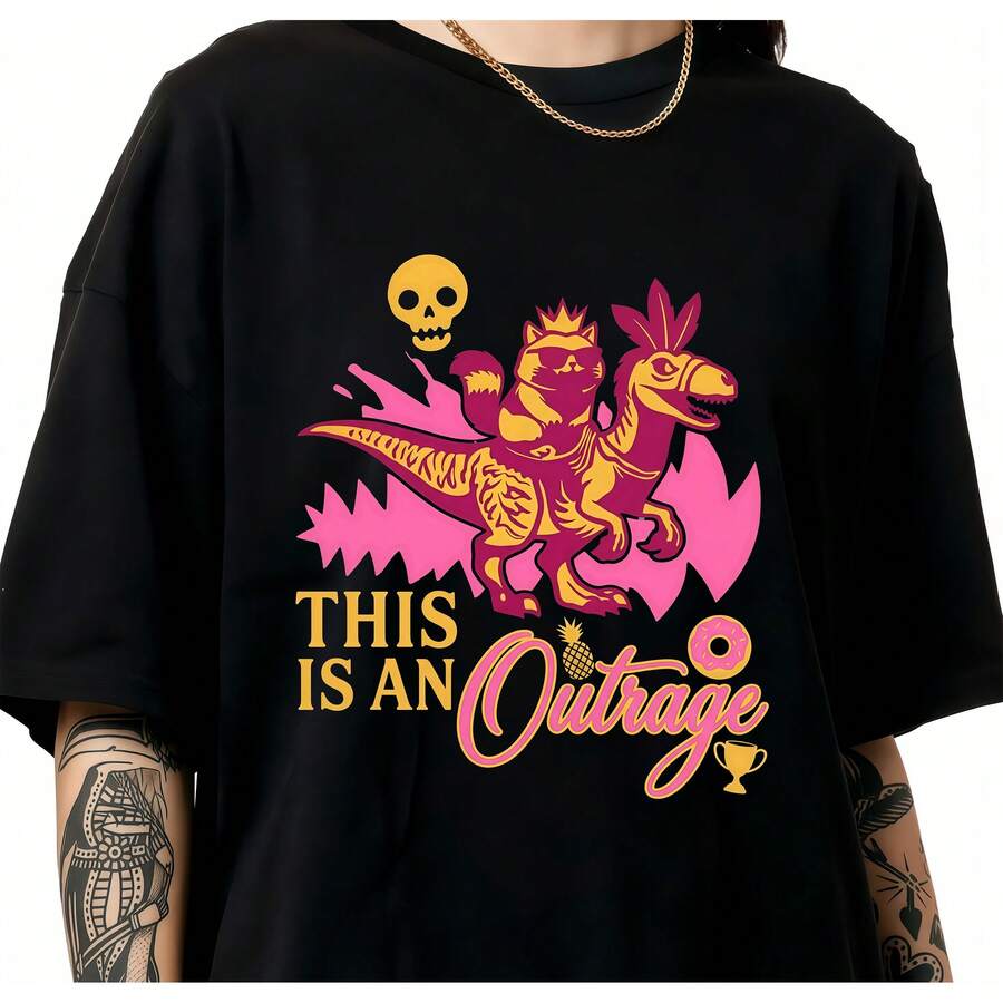 Vintage T-Shirt With The Inscription "This Is Scandalous", Tops From Donut Pri.Ncess And Mongo, Dungeon Explorer Carl T-Shirt. - Black - View 1