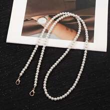 Long Faux Pearl Handmade Beaded Phone Lanyard Bag Strap Pearl Chain Shoulder Strap Versatile Replacement Anti-Loss Chain - Multicolor - View 12