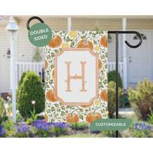 1Pc 12"X18"/28"X40" Custom Family Name Garden Flag, Fall Pumpkins Monogram Yard Art, Personalized Outdoor Porch Decor New Home Owners Patio Banner Gift - AA - View 2