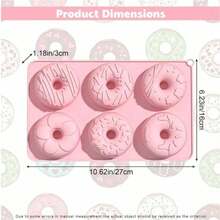 Pink Silicone Donut Baking Mold, Heat-Resistant Donut Baking Pan, Suitable For Microwave And Oven, Easy Release Non-Stick Mold, Suitable For Donut, Mini Cake, Cookie And Bagel DIY Home Baking - Multicolor - View 2