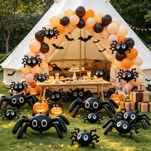 9pcs 100cm Large Spider And Mini Spider Party Decoration Cartoon Foil Balloon Set For Halloween Party - View 5