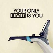 The Only Limit Is Yourself 健身房牆貼 勵志金句乙烯基貼紙，適用居家健身房、辦公室健身裝飾 - 黑色1件 - 查看 3