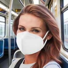 Paquete de 50 mascarillas desechables de 5 capas, transpirables, filtrado ≥95 %, protección contra polvo y partículas PM2.5 (blanco) - 1 - Ver 5