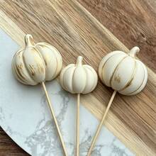 1pc 3-Piece Pumpkin Patch Silicone Mold, DIY Resin, Clay, Pottery, Plaster Pumpkin Plug-In For Autumn, Thanksgiving, Halloween Party Decoration, Suitable For Various Resin Handmade Crafts - White - View 3
