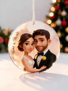 Custom Portrait Acrylic Figurine, Personalized Photo To Cartoon Acrylic Keychain, Custom Photo To Cartoon Acrylic Plaque, Custom Name Ornament, Wedding Keepsake, Anniversary Gift, Suitable For Couples/Friends/Family Custom Cartoon Photo Gift - C-cartoonized Name Accessories - View 11