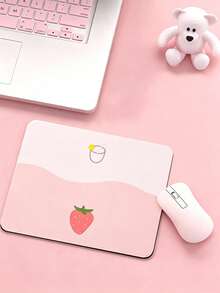 Natural Rubber Stitched Edge Mouse Pad Suitable For Desktop Computer/Laptop - Pink - View 3