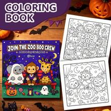 GDTME 2027 New Halloween Pattern Coloring Book, 1 Book 24 Pages 20cm*20cm, Glossy Cover 120g Thick Paper, Skeleton Pumpkin Ghost Halloween Pattern Line Art, Stress Relief Leisure Book, Perfect Halloween Gift For Adult Holiday Art Lovers - Halloween Pattern - View 11