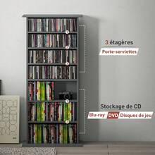 HOMCOM Racks à CD & DVD - Gris - Voir 9