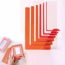 7-Piece Paper Craft Alignment Guide With Storage Box, For Card Making, Precise Layering And Sticker Spacers, Suitable For Card Making And Scrapbooking, Color-Coded Tools With Size Labels, 1/16 To 1/2 Inch Increments - A - View 10